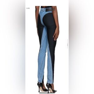 Mugler blue spiral thong jeans